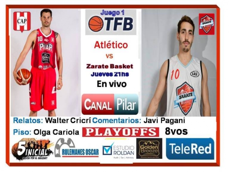 Capítulo I. Atlético Pilar-Zárate Basket juegan hoy desde las 21.30 y lo podés seguir en vivo por Canal Pilar o el streaming del Torneo Federal.