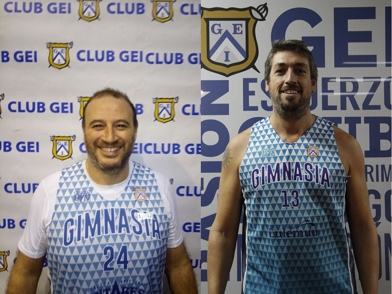 Hernán Albino (izquierda) y Luciano Grattone (derecha) fueron los goleadores de GEI ante Hebraica