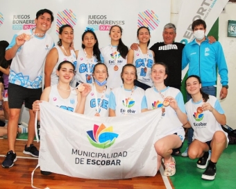 La Selección U15 de Escobar logró la primera medalla del básquet femenino en los Juegos.