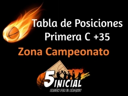 Posiciones Zona Campeonato Primera C +35