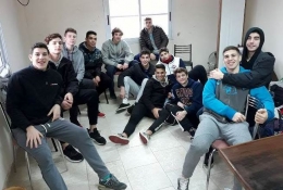 Los chicos de la ABZC antes de partir rumbo a Pergamino.