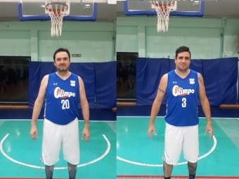 Marcelo Severi (izquierda) y Ariel Lema (derecha) fueron los destacados de Olimpo en su victoria ante Bella Vista.