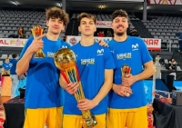 Lucas Giovannetti (centro) viene de ganar la Copa de España con el Movistar Estudiantes.